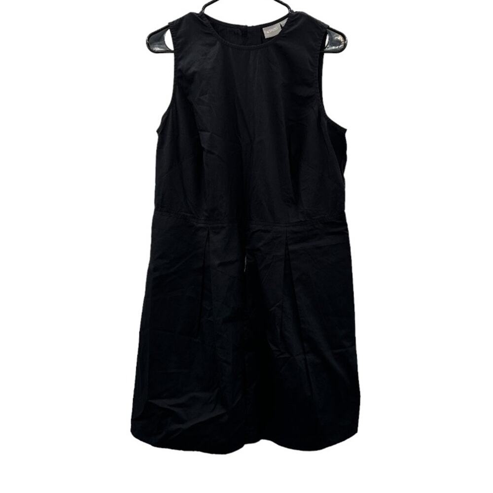 eShakti Black Custom Fit 100% Cotton Sleeveless Shift‎ Dress Size M